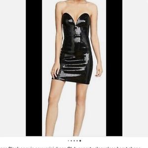 Express black sequin sweetheart neck mini dress NYE Dress!!